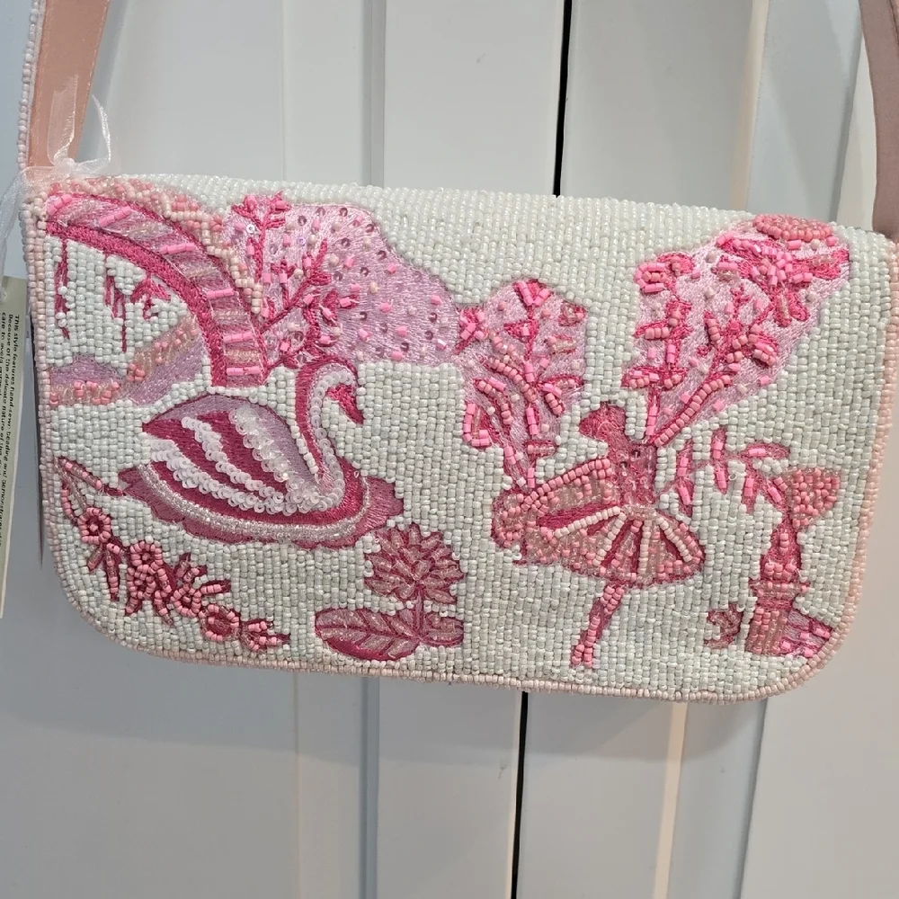 Pink Ballerina Beaded Women's Bag - Picture 7 of 8